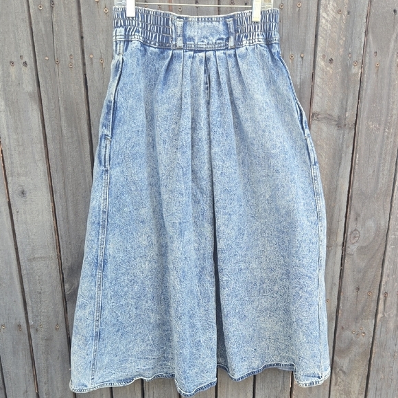 North West Blue Company Vintage 80s Acid Wash Western Denim Prairie Skirt Size 6 - Picture 3 of 9